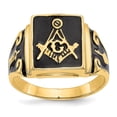 thumbnail image 1 of 14K Yellow Gold Ring Band Themed Men's Masonic Enameled, Size 6, 1 of 5