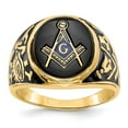 thumbnail image 1 of 14K Yellow Gold Ring Band Themed Men's Oval Masonic, Size 6, 1 of 5