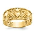 thumbnail image 1 of 14K Yellow Gold Ring Band Themed Men's Polished Claddagh , Size 6, 1 of 5