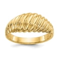 thumbnail image 1 of 14K Yellow Gold Ring Band Themed Polished Scalloped Dome, Size 7, 1 of 5