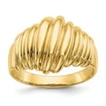 thumbnail image 1 of 14K Yellow Gold Ring Band Themed Polished Scalloped Dome, Size 9, 1 of 5