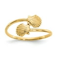 thumbnail image 1 of 14K Yellow Gold Ring Band Themed Polished Shells, Size 9, 1 of 5