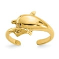 thumbnail image 1 of 14K Yellow Gold Ring Band Toe Polished and Diamond-cut Dolphin, 1 of 5