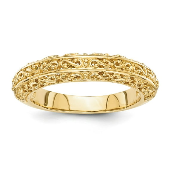14K Yellow Gold Ring Band Wedding Anniversary , Size 6