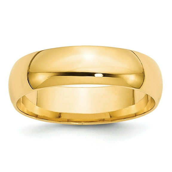 14K Yellow Gold Ring Band Wedding Comfort 6mm LTW Fit Size 13.5