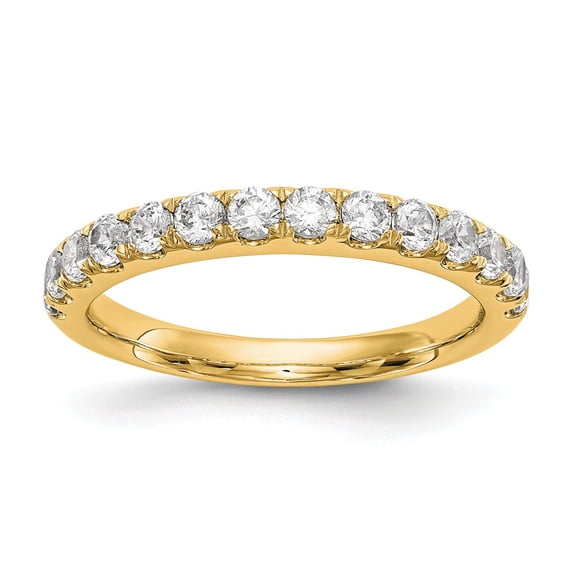 14K Yellow Gold Ring Band Wedding Diamond, Lab Grown Round White