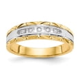thumbnail image 1 of 14K Yellow Gold Ring Band Wedding Diamond Round AA Quality Trio Mens , Size 8, 1 of 7