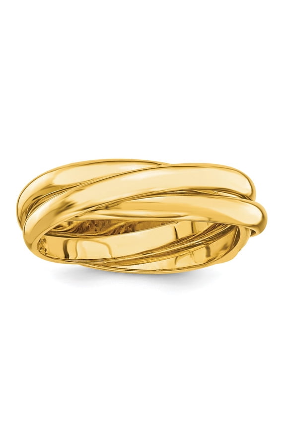 14K Yellow Gold Ring Band Wedding Polished Rolling