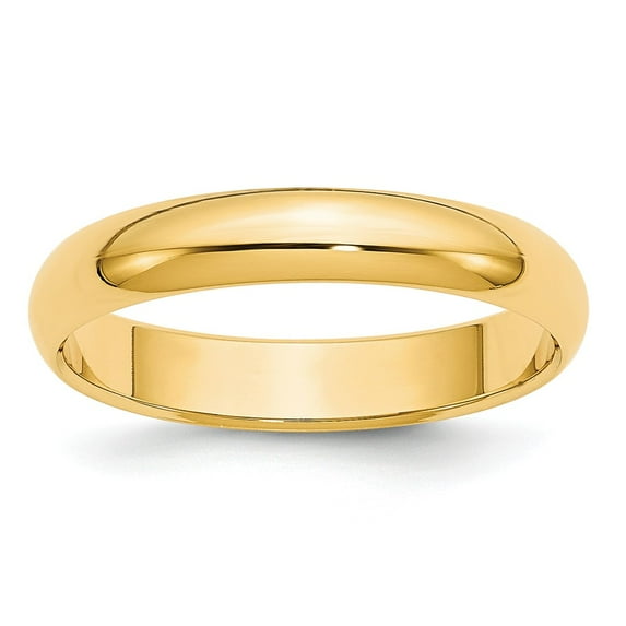 14K Yellow Gold Ring Band Wedding Standard Half Round