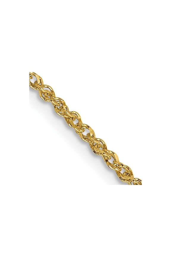 14K Yellow Gold Ropa Chain Necklace 14 inch 1.7 mm with Lobster Clasp