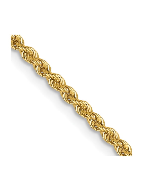 14K Yellow Gold Rope Chain Styles Necklace 1.8 mm Solid Regular 18 inch