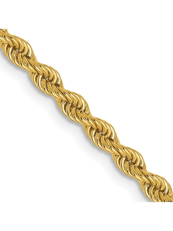 14K Yellow Gold Rope Chain Styles Necklace 2.5 mm Solid Regular 18 inch