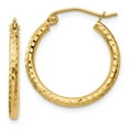 thumbnail image 1 of 14K Yellow Gold Round  3/4 inch Diamond Cut Hoop Earrings for Women, 1 of 4