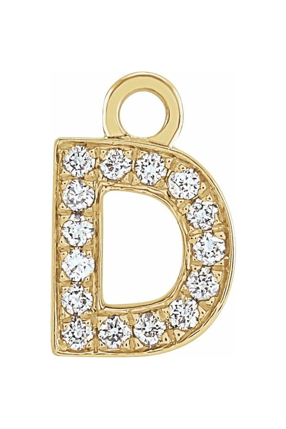 14K Yellow Gold Round .85 Mm I1, H+ Polished .05 Ctw Natural Diamond Initial D Dangle