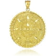 thumbnail image 1 of 14K Yellow Gold Round Aztec Mayan Calendar Charm Pendant - 30.48 Millimeters, 1 of 5