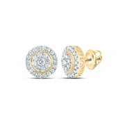 14K Yellow Gold Round Diamond Cluster Nicoles Dream Collection Earrings - 1.25 CTTW