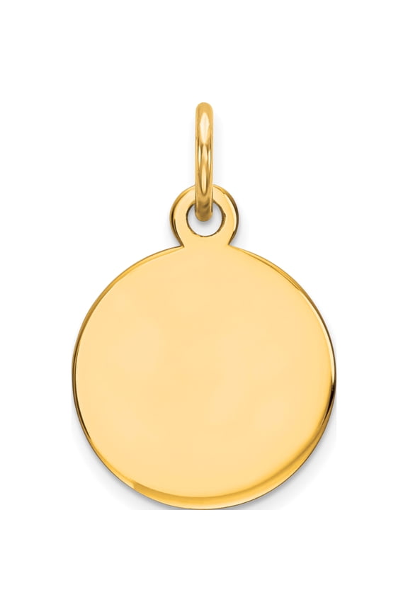 14K Round Disc Charm Yellow Gold Solid Enchanting Sparkle-worthy Precious A thoughtful gift for anniversaries birthdays or special occasions
