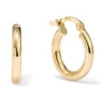 thumbnail image 1 of 14K Yellow Gold Round Gold Hoop Earring for Women | High-Polish, ¾ Inch Diameter, Slim (2.5mm)| Real Gold, Stamped for Authenticity, 1 of 5
