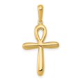 thumbnail image 1 of 14K Yellow Gold Rounded Ankh Cross Pendant Charm, 1 of 4
