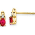 thumbnail image 1 of 14K Yellow Gold Ruby And Diamond Earrings (9 X 4) Made In India xbs275, 1 of 5