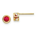 thumbnail image 1 of 14K Yellow Gold Ruby July Earrings, 1 of 1