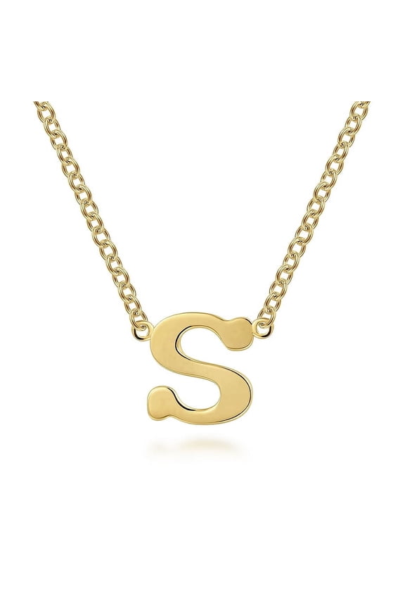 14K Yellow Gold S Initial Necklace