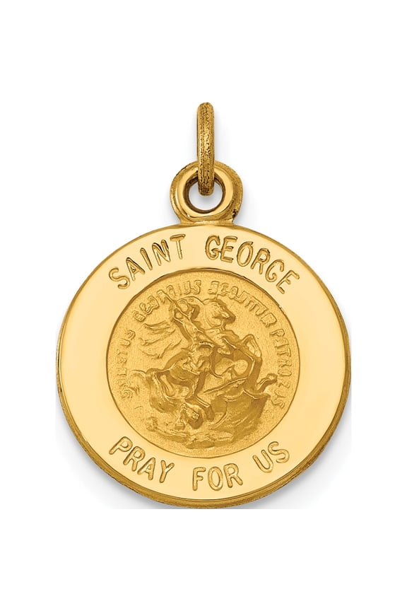 14K Yellow Gold Saint George Medal Charm (17.5 X 12.75) Made In United States xr613