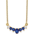 thumbnail image 1 of 14K Yellow Gold Sapphire And Diamond 18 Inch Necklace (Width 4.5) (Length 18) - Jbsp, 1 of 5