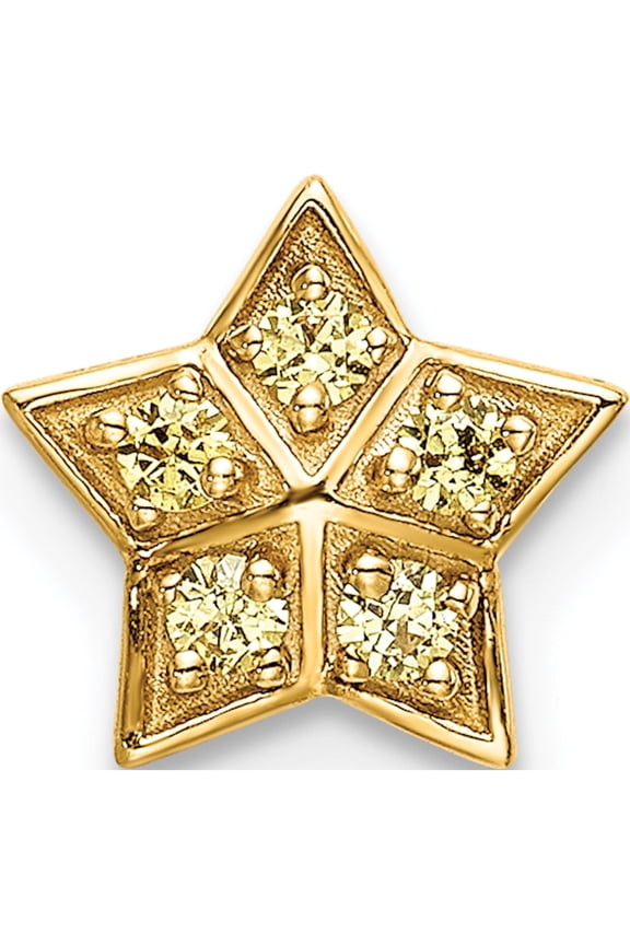 14K Yellow Gold Yellow Sapphire Star Chain Slide Pendant