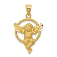 thumbnail image 1 of 14K Yellow Gold Satin Angel in Circle Pendant, 1 of 5