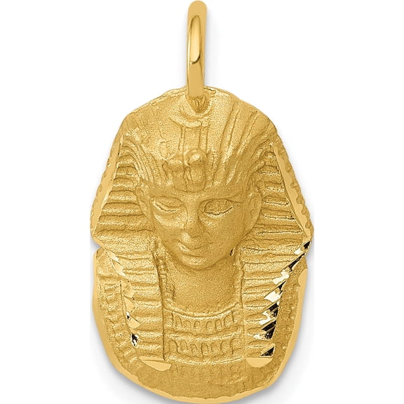 Jewelry by Sweet Pea 14K Yellow Gold Satin Diamond-cut King Tut Charm