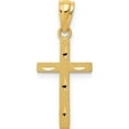 thumbnail image 1 of 14K Yellow Gold Satin Diamond-Cut Cross Pendant (25 X 11) Made In United States m1344, 1 of 6