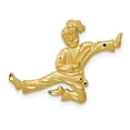 thumbnail image 1 of 14K Yellow Gold Satin Diamond-Cut Open-Backed Karate Female Chain Slide, 1 of 1