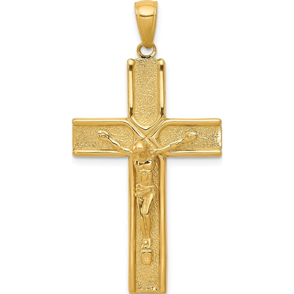 Jewelry by Sweet Pea 14K Yellow Gold Satin Finish Crucifix Pendant