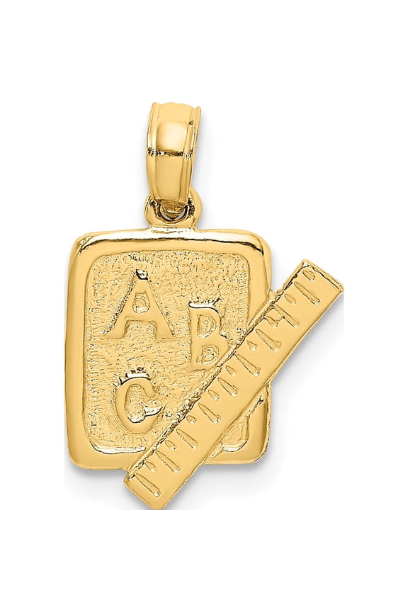14K Yellow Gold ABC School Book and Ruler Charm