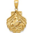 thumbnail image 1 of 14K Yellow Gold Sea Turtle In A Shell Pendant (24 X 15) Made Peru d4394, 1 of 6