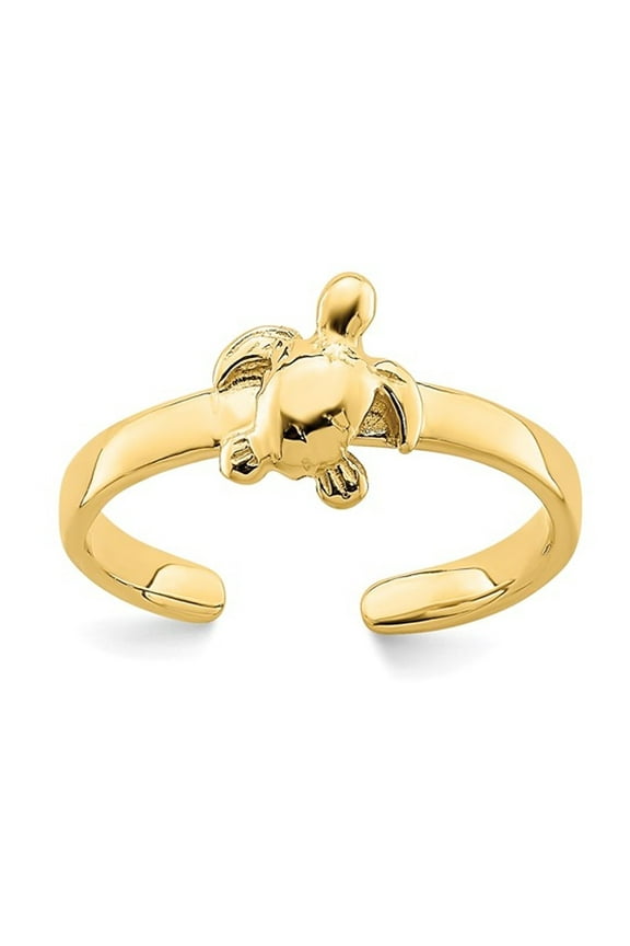 Gem & Harmony 14K Yellow Gold Sea Turtle Toe Ring for Women