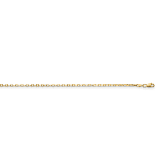 14K Yellow Gold Semi-Solid Diamond Cut 3.00mm Open Link Cable Chain Necklace Size 26