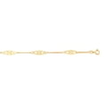 thumbnail image 1 of 14K Yellow Gold Shiny Adjustable Twisted Bar Fancy Anklet 9-10" with Spring Ring Clasp, 1 of 1