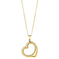 thumbnail image 1 of 14K Yellow Gold Shiny Box Chain 18" with Spring Ring Clasp and Open Heart Pendant by IcedTime, 1 of 1