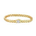 thumbnail image 1 of 14K Yellow Gold Shiny Finish Fancy Woven Braided Bracelet 7.5" Box Clasp and 0.18ct Diamonds by IcedTime, 1 of 1