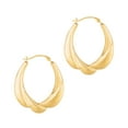 thumbnail image 1 of 14K Yellow Gold Shiny Graduated Oval Shape Symbolic Hoop Earrings with Hinged by IcedTime, 1 of 1