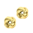 thumbnail image 1 of 14K Yellow Gold Shiny One Row Square Tube Love Knot Earrings by IcedTime, 1 of 1