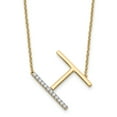 thumbnail image 1 of 14K Yellow Gold Sideways Diamond Initial H Necklace - Jbsp, 1 of 5