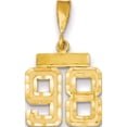 thumbnail image 1 of 14K Yellow Gold Small Brushed Diamond-Cut Number 98 Charm Made In United States sn98, 1 of 4
