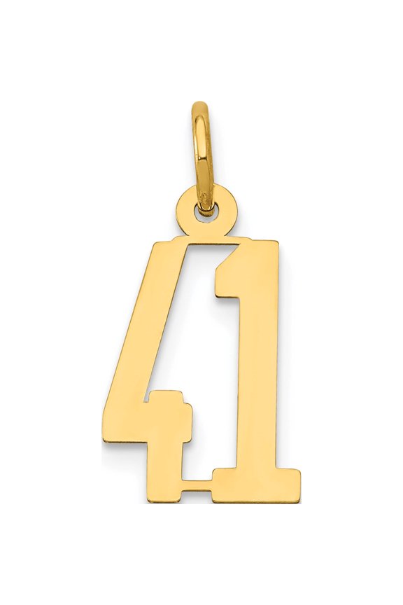 14K Yellow Gold Small Elongated Number 41 Charm Made In United States les41