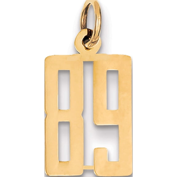 14K Yellow Gold Small Elongated Number 89 Charm Made In United States les89
