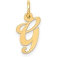 thumbnail image 1 of 14K Yellow Gold Small Fancy Script Letter G Initial Charm, 1 of 6