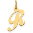 thumbnail image 1 of 14K Yellow Gold Small Fancy Script Letter R Initial Charm, 1 of 6