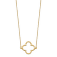 thumbnail image 1 of 14K Yellow Gold Small Quatrefoil Design Necklace, 1 of 3